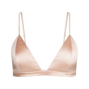Elegant Satin Triangle Bralette - Cream